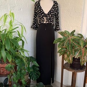 Maxi skirt with thigh high side slit